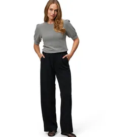 Zero Strukturshirt mit kurzen Puffärmeln in BlackCream | Gr.: 36