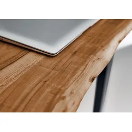 SAM Outillage Esstisch Baumkante Massiv Akazie natur 140 x 80 schwarz Noah