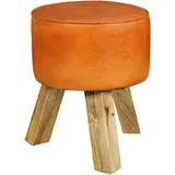 Wohnling Sitzhocker WL5.102 Leder 37 x 45 x 37 cm Braun