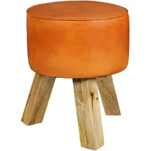 Wohnling Sitzhocker WL5.102 Leder 37 x 45 x 37 cm Braun