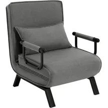 Woltu Schlafsessel 3 in 1 Leinen 60 x 78 x 75 cm Grau mit Kissen