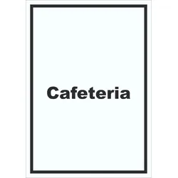 Cafeteria Schild mit Text Restaurant mit Selbstbedienung hochkant A4 (210x297mm)