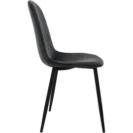ML-Design Esszimmerstühle 4er Set, Anthrazit, Küchenstuhl mit Samtbezug, Wohnzimmerstuhl mit Rückenlehne, Polsterstuhl mit Metallbeinen, Ergonomischer Stuhl