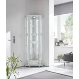 fif Möbel Vitrine »TRIO«, Eckvitrine/Glasvitrine 1x Glastür, perfekt für Sammler, Sammlervitrine, weiß