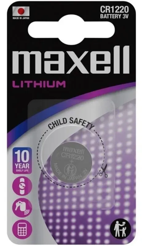 MAXELL - LITHIUM-KNOPFBATTERIE CR1220 3V BLISTER*1