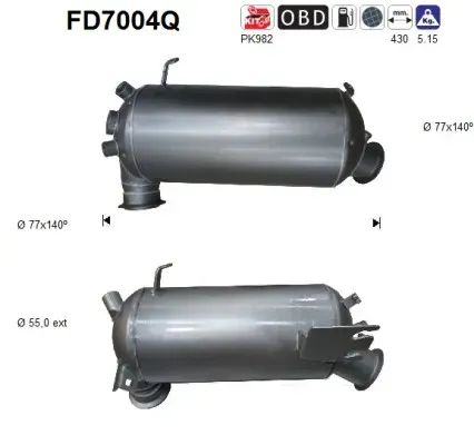 AS Ruß-/Partikelfilter, Abgasanlage fd7004q für VW