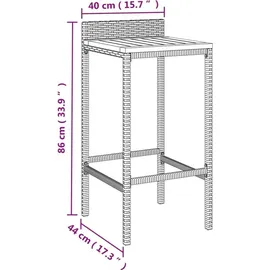 vidaXL Gartenbar-Set 3-tlg. Grau