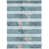 LICHTBLICK Duo Rollo / Doppelrollo Klemmfix aqua floral/blau