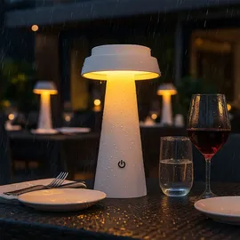 GLOBO Solarleuchte Kunststoff H 23 cm inkl. Touchdimmer weiß