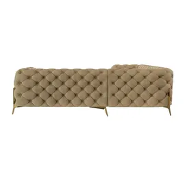 S-Style Chesterfield Ecksofa Natalie ¦ beige ¦ Maße (cm): B: 264 H: 75
