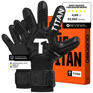 T1TAN Classic 1.0 Black-Out Torwarthandschuhe Mit Fingerschutz Schwarz 8