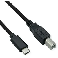 Roline USB-C auf USB-B 1,8 m Schwarz