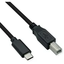 Roline USB-C auf USB-B 1,8 m Schwarz
