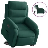 vidaXL Relaxsessel mit Aufstehhilfe Elektrisch 92,5 x 100 x 0 cm Dunkelgrün Samt