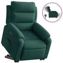 vidaXL Relaxsessel mit Aufstehhilfe Elektrisch 92,5 x 100 x 0 cm Dunkelgrün Samt