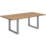 dynamic24 Tisch 180x90cm Wildeiche Metall Holztisch Esstisch Speisetisch Esszimmertisch