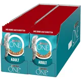 Nassfutter PURINA ONE ADULT Katzenfutter mit Rind in Sauce 52x85g