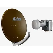 Fuba Sat Anlage 4 Teilnehmer | DAA 780 B Satellitenschüssel 80cm Alu braun (Testergebnis: ausgezeichnet)* + Fuba DEK 417 Quad LNB 4 Teilnehmer