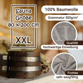 ZOLLNER Saunatuch 80 x 200 cm grau