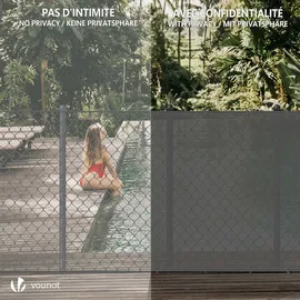 VOUNOT Zaunblende 1 x 10 m grau Polyethylen