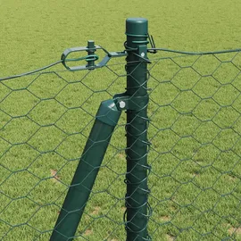 vidaXL - Zaun Mit Pfosten Grün 1.2 m Pvc-beschichteter Stahl