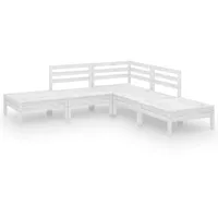 vidaXL Garten-Lounge-Set 5-tlg. Kiefer weiß