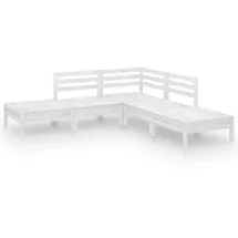 vidaXL Garten-Lounge-Set 5-tlg. Kiefer weiß