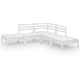 vidaXL Garten-Lounge-Set 5-tlg. Kiefer weiß