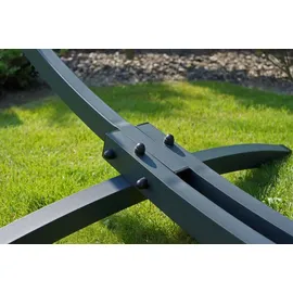 Potenza Tytan Gestell Outdoor Hängemattengestell XXL 370cm, 350kg I Gestell für Hängematten, Rahmen aus Stahl wetterfest (Basic Graphit)