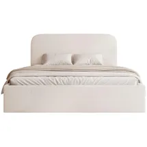 Selsey Polsterbett 140x200 mit Bettkasten, Chenille, cremefarben -