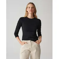 Opus Longsleeve mit Rundhalsauschnitt, Black, 44