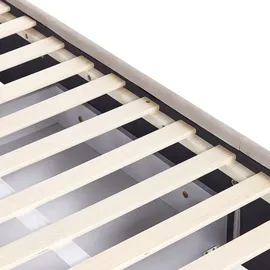 Beliani Bett mit Schubladen Samtstoff LIEVIN 140 x 200 cm Beige