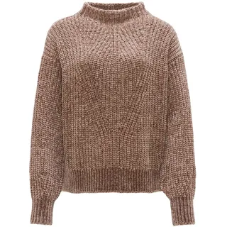 OPUS Damen Pullover | Strickpullover PANETA Loose aus weichem Chenille warm Taupe, 42 - 42