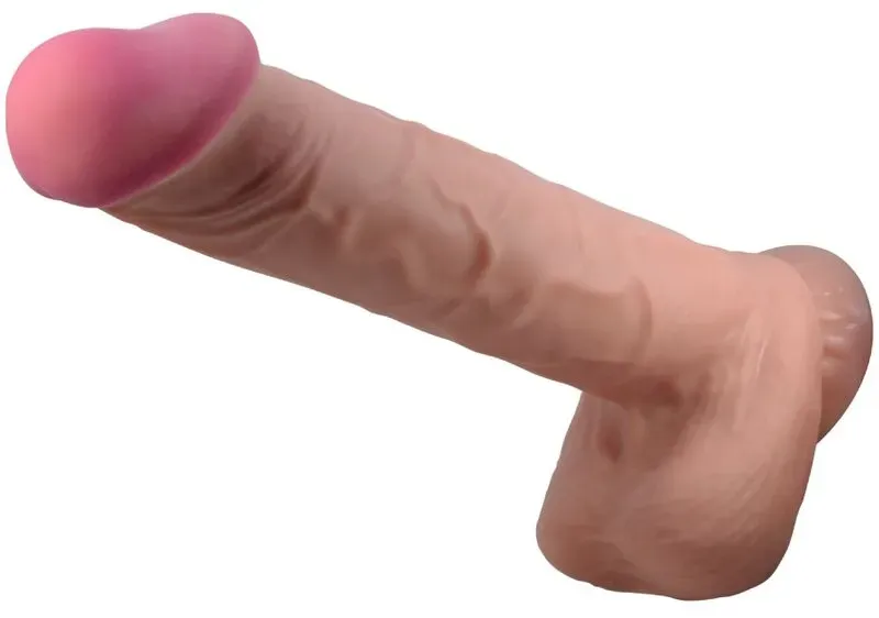 PRETTY LOVE - SLIDING SKIN SERIES REALISTISCHER DILDO MIT SLIDING SKIN SAUGNAPF BRAUN 26 CM