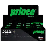 Prince Rebel Yellow Dot Squashbälle - Black / Green - 3 Kugeln