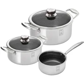 hensslers Topf-Set 5-tlg. Universaltopf Ø 20 cm + Universaltopf Ø 24 cm + Stielkasserolle