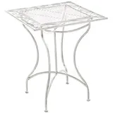 CLP Eisentisch Asina 60 x 60 cm antik weiß