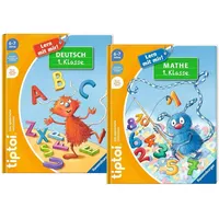 tiptoi Ravensburger Bücher Set Schule - Lern mit Mir - Deutsch 1. Klasse und Mathe 1. Klasse / Rechnen, Erste Zahlen, Mathematik, Buchstaben