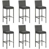 vidaXL Barhocker 6 Stk. Grau