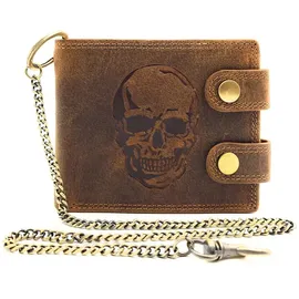 lemasi Biker Geldbörse mit Kette Unisex braun