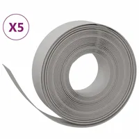 vidaXL Rasenkanten 5 Stk. Grau 10 m 15 cm Polyethylen - vidaXL