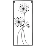 Kaemingk Wandobjekt H 70 cm ELLA, 30 x 70 cm - Schwarz - Eisen - Pusteblumen