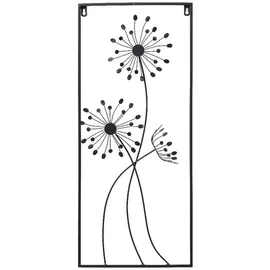 Kaemingk Wandobjekt H 70 cm ELLA, 30 x 70 cm - Schwarz - Eisen - Pusteblumen