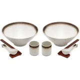 Intirilife Ramen Schüssel Set Weiß 10-tlg.
