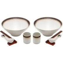 Intirilife Ramen Schüssel Set Weiß 10-tlg.