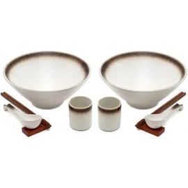 Intirilife Ramen Schüssel Set Weiß 10-tlg.