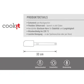 WOLL Teigschaber WOLL "Cook it", grau, B:5,5cm H:1,5cm, Kunststoff, Silikon, Küchenpaletten, Teigschaber, aus hochwertigem Kunststoff und Silikon