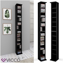 VICCO CD Regal DVD Ständer Schwarz Wandregal Hängeregal Bücherregal Büroregal