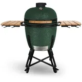 CREATE BBQ Kamado/Smoker aus grüner Keramik, 53,3 cm, kann grillen, räuchern und kochen, mit Temperaturregler und zwei Belüftungsquellen.