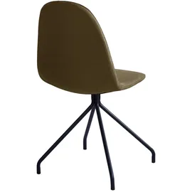 Svita 2er Set Esszimmerstühle Metallbeine Polsterstuhl Polyester Oliv